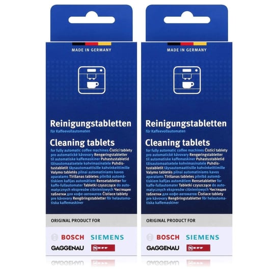 Bosch 2li paket temizlik tableti, kahve otomatları için, termo sürahiler TCZ6001 2 x 10 tablet