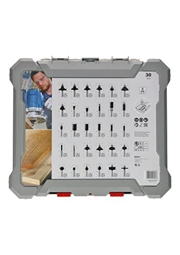 Bosch 30 parçalı freze seti karışık (ahşap için, 8 mm şaftlı üst freze aksesuarı)