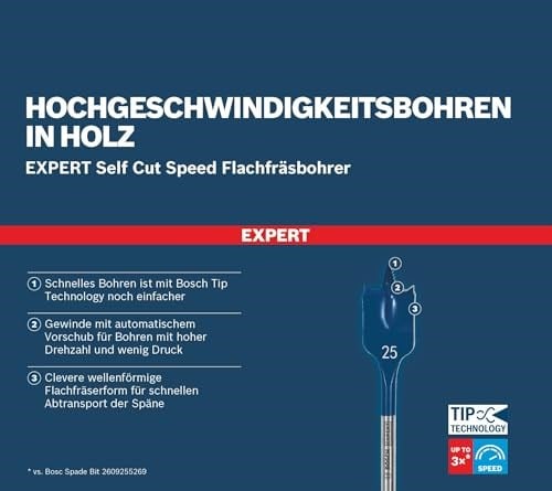 Bosch 7 x Expert Self Cut Speed yassı freze matkap seti (yumuşak ahşap, sunta, çap 16 – 32 mm, profesyonel aksesuar, matkap/torna - Seçenekler: Ø 6 mm, Ø 8 mm, Ø 10 mm, Ø 12 mm, Ø 13 mm, Ø 13-25 mm...