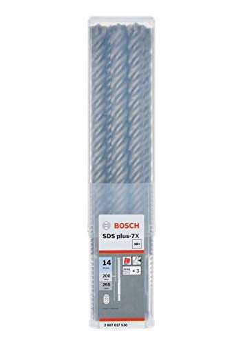 Bosch Accessories Bosch Professional 10 adet darbeli matkap SDS plus-7X (beton ve duvar için, 14 x 200 x 265 mm, matkap ucu aksesuarı)