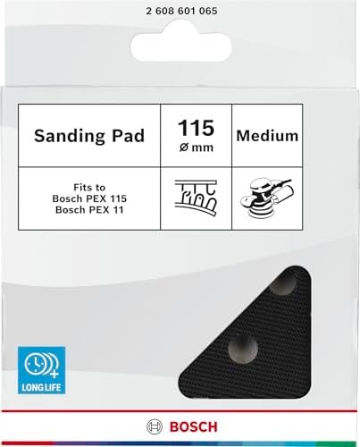 Bosch Accessories Professional zımpara pedi (Pex 115 için, orta, çap 115 mm, eksantrik zımpara makinesi aksesuarı), 45 cm x 40 cm x 25 cm