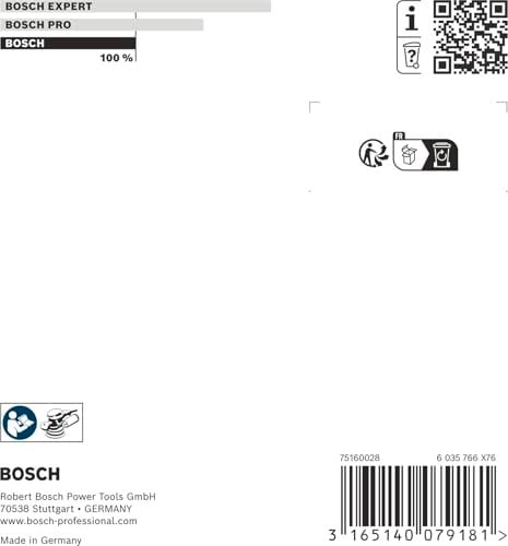 Bosch Accessories Professional zımpara pedi (Pex 115 için, orta, çap 115 mm, eksantrik zımpara makinesi aksesuarı), 45 cm x 40 cm x 25 cm
