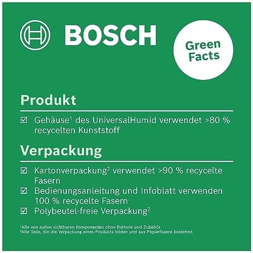 Bosch Home & Garden UniversalHumid Ahşap Nem Ölçer (Tüm Ahşap Grupları için Geniş Ölçüm Aralığı, Ahşap Tipi Ön Seçimi, Geri Dönüştürülmüş Karton Kutu)