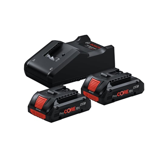 Bosch Professional 18 Volt Akü Şarj Cihazı Seti (2 x ProCORE 4,0 Ah Li-Ion Akü + GAL 18V-40 Şarj Cihazı, Modül, Karton kutuda)