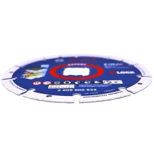Bosch Professional 1x EXPERT Diamond Metal Wheel X-LOCK Kesme Diski 125 mm (Dökme demir, Paslanmaz çelik, Çelik, Demir içermeyen metalle, Ø 125 mm, Aksesuar Küçük Avuç Taşlama - Bedenler: 115mm, 180mm