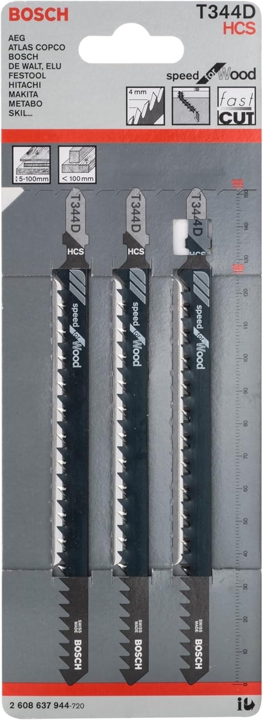 Bosch Professional 3 Parça Dekupaj Testeresi Bıçağı, Gri, 3 Adet