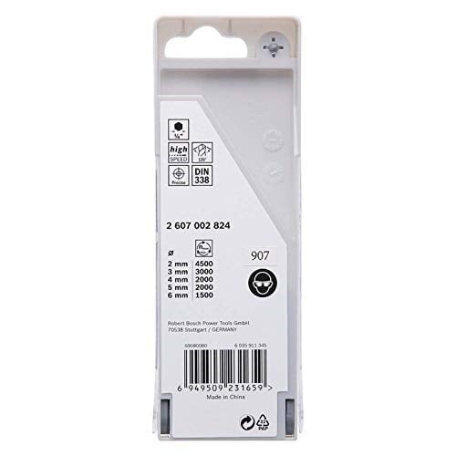 Bosch Professional 5 parçalı PointTeQ altıgen matkap seti (metal için, Ø: 2-6 mm, çalışma uzunluğu: 24-57 mm, toplam uzunluk: 60 - Seçenekler: Ø 2-6 mm, Ø 2 mm, Ø 2-8 mm, Ø 2,5 mm, Ø 3 mm, Ø 3,3 mm...