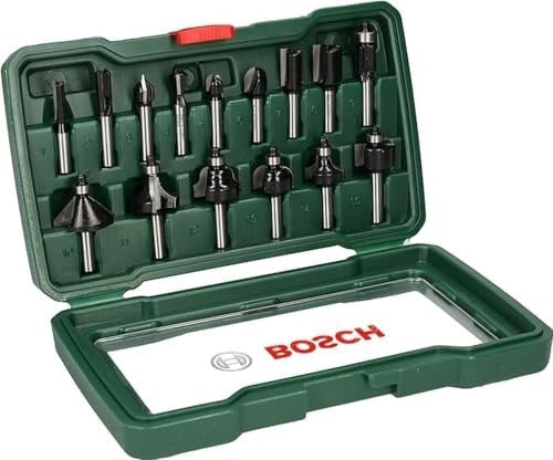 Bosch Professional Accessories 15 parça Freze Seti (Ahşap, frezeler için 8 mm şaftlı aksesuar)