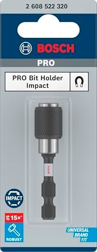 Bosch Professional Accessories 2608522320 Hızlı Kilit Uç Tutucu (Darbe Kontrolü, 1/4 İnç Altıgen Şaft, Maymuncuk Ve Tıklama)