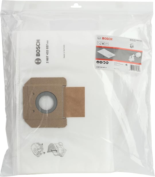 Bosch Professional Accessories 5 x Keçe Filtre Torbası (Gas 35 L Afc/L Sfc+/M Afc için Yedek Torba, Kuru Süpürme ve Elektrikli Süpürge Aksesuarı)