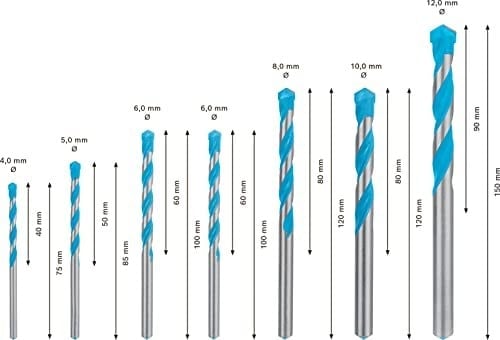 Bosch Professional Accessories 7 x Expert CYL-9 MultiConstruction Matkap Seti (Beton için, Ø 4-12 mm, Darbeli Matkap Aksesuarı)