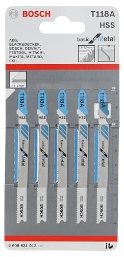 Bosch Professional Accessories Dekupaj Testeresi Bıçağı, Gri, 5 Adet