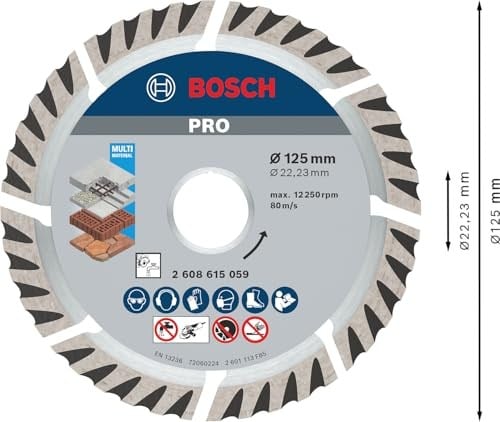 Bosch Professional Accessories Elmas Kesme Ve Delme Aksesuarları, Disk, Gri, 1 Adet, 12,5 cm