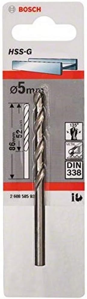 Bosch Professional Accessories Matkap ve Kırıcı Delici Uçları, Metal Matkap Ucu, Gri, 1 Adet - Seçenekler: Ø 5 mm, Ø 8 mm, Ø 10 mm