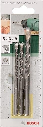 Bosch Professional Accessories Sds/Quiçk, Uneo için Beton Matkap Ucu, Seti 5/6/8 mm