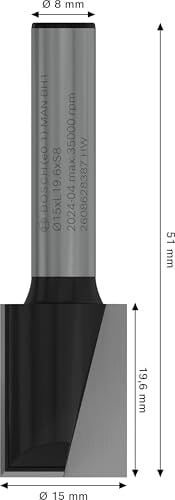 Bosch Professional Ahşap İçin Standart Yiv Frezesi (Ø 15 Mm, Çalışma Uzunluğu 19,6 Mm, El Frezesi Aksesuarı, 8 Mm) - Seçenekler: D1 4 mm, L 8 mm, G 51 mm, D1 12 mm, L 32 mm, G 62 mm...