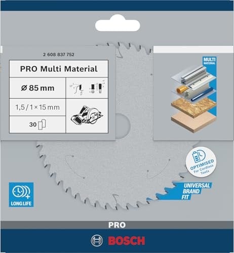 Bosch Professional Dairesel Testere Bıçağı, Standart ( 85 x 15 x 1,5 mm, 30 dişli, akülü daire testere aksesuarı)