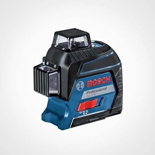 Bosch Professional GLL 3-80 Çizgi Lazer (30m Çalışma Alanı [Alıcı ile 120m], 4 x AA Pil, IP 54 Toza Karşı Koruma Sistemi, Kırmızı Lazer, Taşıma Çantası)