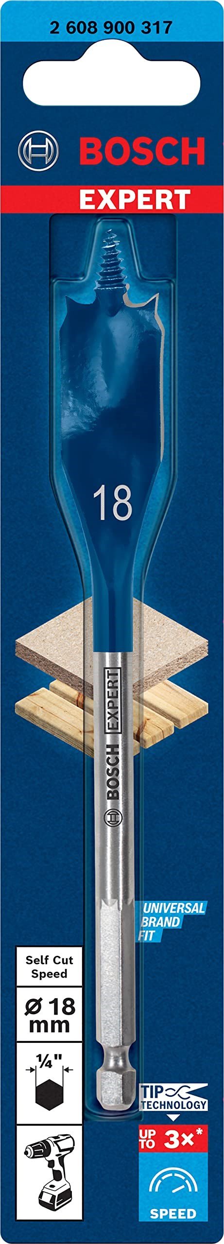 Bosch Professional Matkap Ve Kırıcı Delici Uçları, Ahşap Matkap, Gri, 1 Adet - Seçenekler: Ø 6 mm, 8*152 mm, 10*152 Mm, Ø 16 mm, Ø 18 mm, 22*152 mm...
