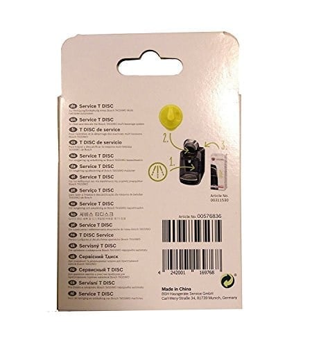 Bosch Tassimo için kahve makinesi temizleme T Disc. parça numarası 621101, model TAS12.., TAS20.., TAS32.., TAS40.., TAS65.., TAS85