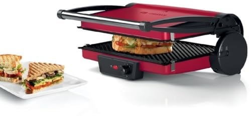 Bosch TCG4104 kontak ızgara TCG4104, Siyah, Kırmızı, Dikdörtgen, Döner, 328 x 238 mm, Alüminyum, CE, VDE