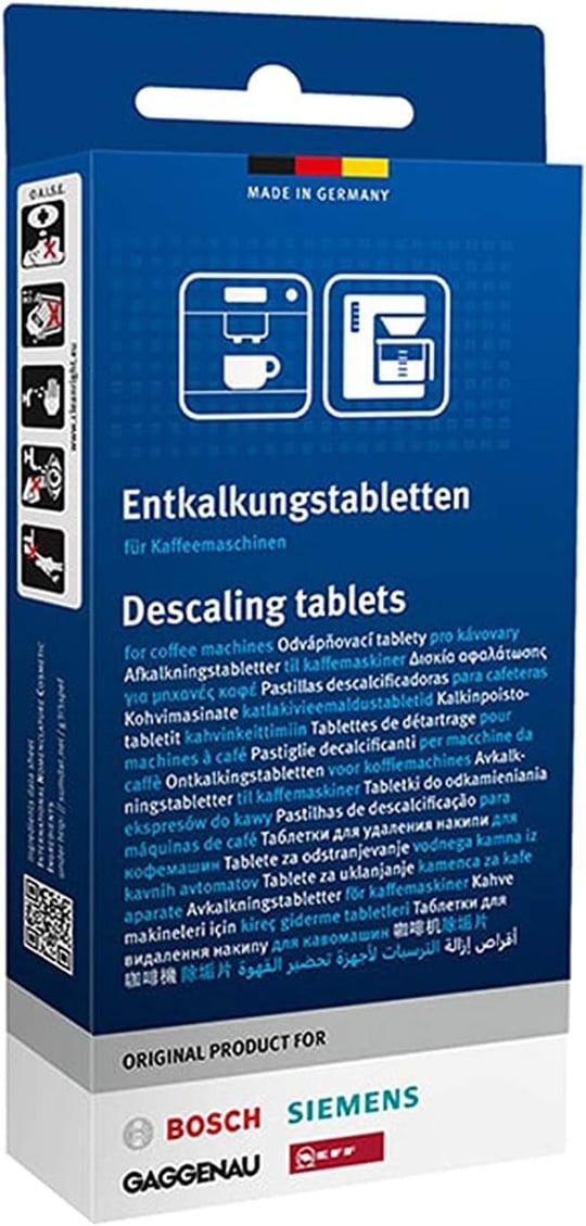Bosch TCZ8002 Entkalkungstabletten 3 adet (tüm tam otomatik kahve makineleri için Vero Series ve Einbauvollautomaten) [eski model]