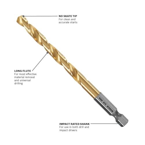 Bosch ti5in 5 PC. Etkileri Sa lam Titanyum Matkap Seti, TI9IM 0 wattsW, 0 voltsV