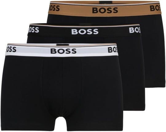 BOSS Erkek Trunk 3P Power Üçlü Paket Boxer Şort Streç Pamuktan Logo Beli