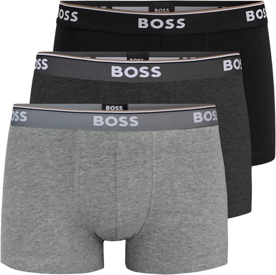 BOSS Erkek Trunk 3P Power Üçlü Paket Boxer Şort Streç Pamuktan Logo Beli