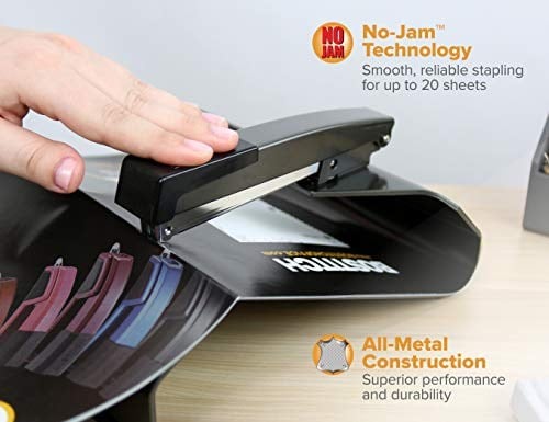 Bostitch Office No-Jam zımba makinesi, 20 yaprak, kolay ciltleme, siyah (B440SB), Saddle Stapler