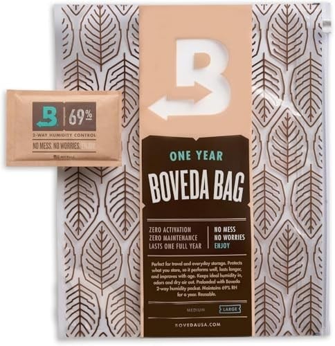 Boveda-Purolar için | Büyük Neme Çanta |% 69 RH Nem Kontrol Paketi ile Önceden yüklenmiş | 60-80 purolar için Puro Depolama | 1-Count