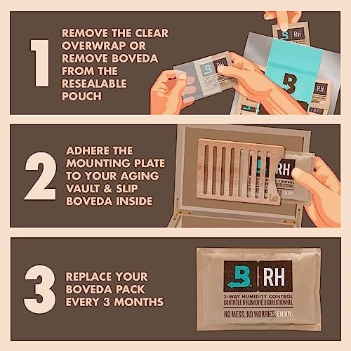Boveda-Purolar için | Humidor için ağaç Tutucu | İki ile Kullanımı için (2) Boyut 60 Yan Yana (Ayrı Satılır) | Manyetik ve Velcro® Montaj Setleri içerir | 1-Count