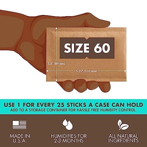 Boveda-Purolar için/Tütün |% 65 RH Nem Kontrol Paketleri | 25-100 puroları için Up ile Kullanımı için Büyük Beden | Puro Humidors için Teknolojisi Patentli | Bireysel Karton 12-Count