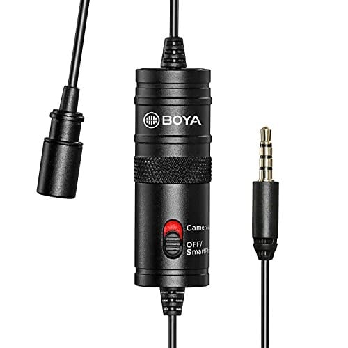 Boya by-M1 akıllı telefon ve Canon/Nikon Kamera için 3,5 mm Lavalier-mikrofon, siyah, kullanma kılavuzu İngilizce dil