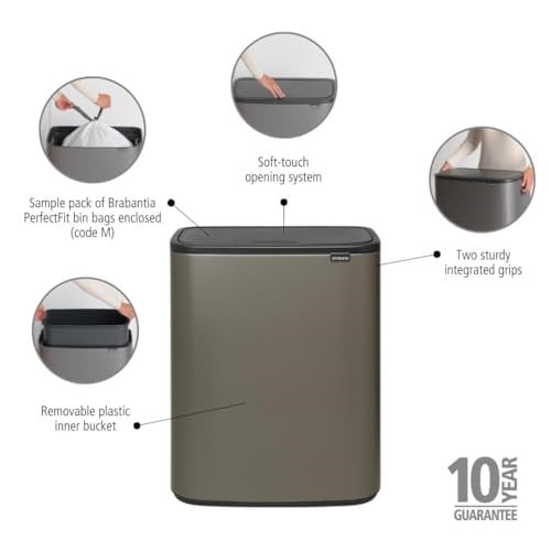 Brabantia BO Touch çöp kutusu, 60 l - Seçenekler: 30 litre, 60 Liter