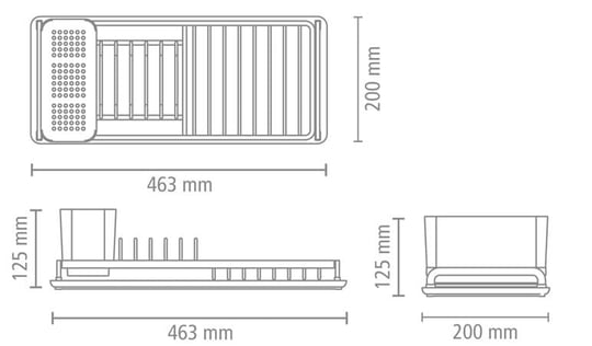 Brabantia BRA117268 Küçük Bulaşıklık, Açık Gri,13 x 49 x 21.6 cm