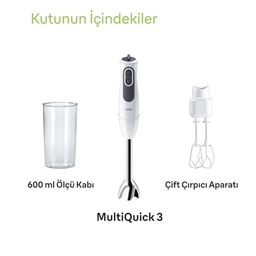 Braun Multi Quick 7 El Blender Seti MQ 7025X, 1000 W, 500 ml Hazne, Siyah