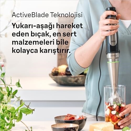 Braun Multi Quick 7 El Blender Seti MQ 7025X, 1000 W, 500 ml Hazne, Siyah