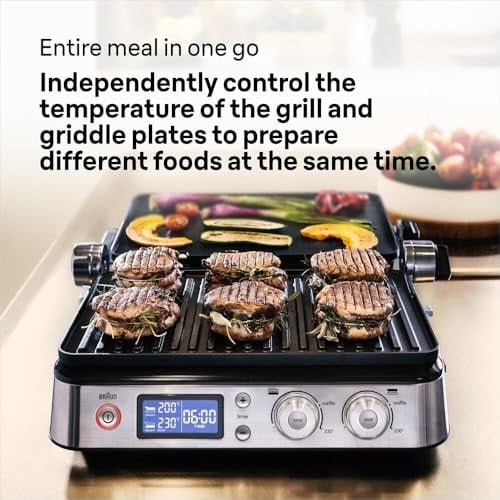 Braun MultiGrill 9 CG 9043 Izgara ve Düz Plakalı Kontakt Izgara, Izgara Konumları: Kontak, Barbekü, Fırın, Bulaşık Makinesinde Yıkanabilir Tabaklar, Yağ Tepsisi, 250° Maksimum Sıcaklık, Kavurma