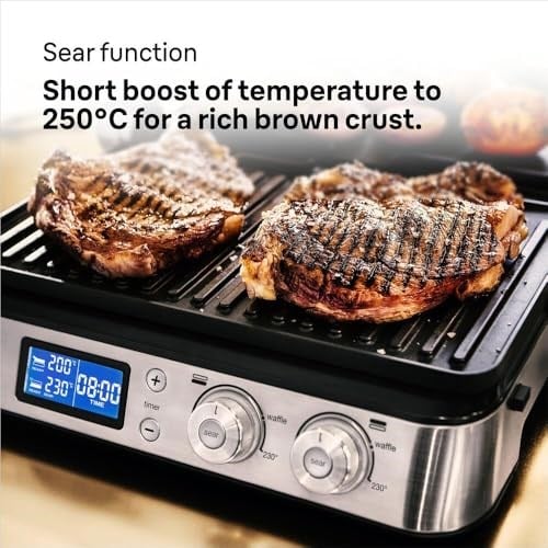 Braun MultiGrill 9 CG 9043 Izgara ve Düz Plakalı Kontakt Izgara, Izgara Konumları: Kontak, Barbekü, Fırın, Bulaşık Makinesinde Yıkanabilir Tabaklar, Yağ Tepsisi, 250° Maksimum Sıcaklık, Kavurma