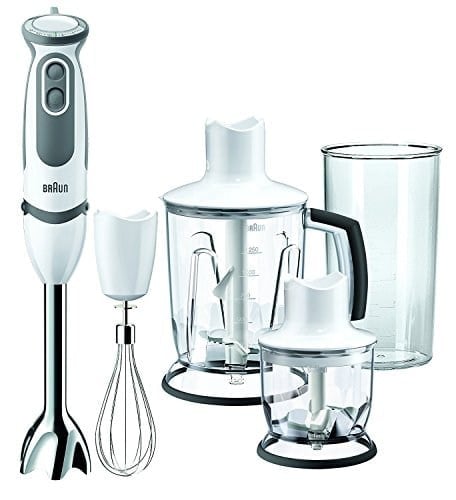 Braun MultiQuick 5 Vario MQ 5045 Aperitive el mikseri, 750 W, blender başlığı (1.250 ml), beyaz/gri