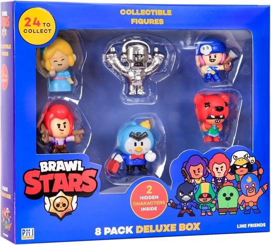 Brawl Stars P.M.I Koleksiyon Figürleri - 8li Paket Lüks Kutu - 2 Nadir Gizli Karakter (S1) (Rastgele) (BRW2070) Dahil