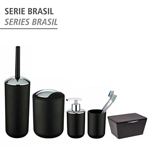 Brazil L siyah sallanan kapaklı kova 6,5 l - Seçenekler: 31 x 19.5 x 19.5 cm, 6,5 L