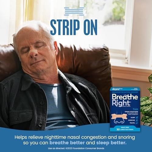 Breathe Right Nasenpflaster, büyük, ten rengi, 1 Pack (30 strips)