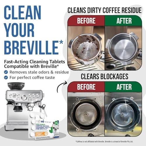 Breville Uyumlu Temizlik Tabletleri. 10x 1.4G Espresso Makinesi Temizleme Tabletleri. Breville Aksesuarları, Portafilter ve Erişilemeyen İç Alanları Temizler. Kahve Temizleyici, Tüm Breville & Adaçayı