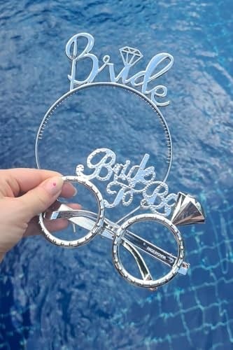 Bride Taç ve Gözlük Seti Bride To Be Taç Gözlük Plastik Set GÜMÜŞ