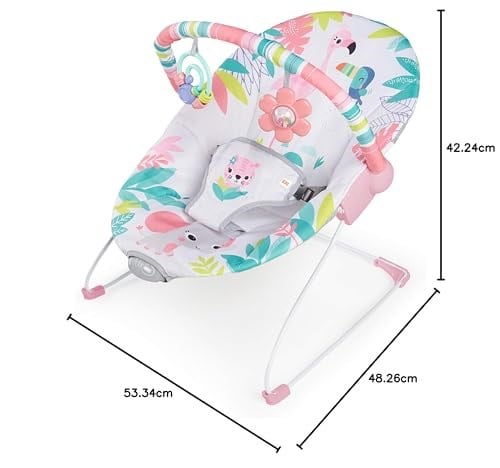 Bright Starts Flamingo Vibes 3 Noktalı Emniyet Kemeri Titreşimli Salyangoz ve Oyuncak Barı 0-6 Ay