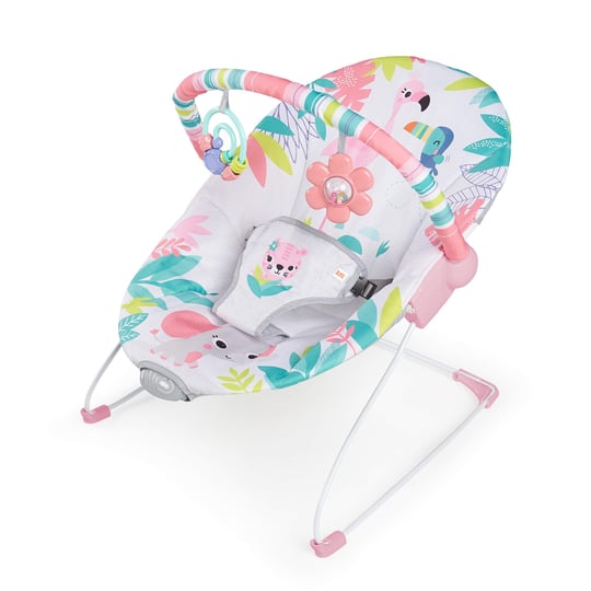 Bright Starts Flamingo Vibes 3 Noktalı Emniyet Kemeri Titreşimli Salyangoz ve Oyuncak Barı 0-6 Ay