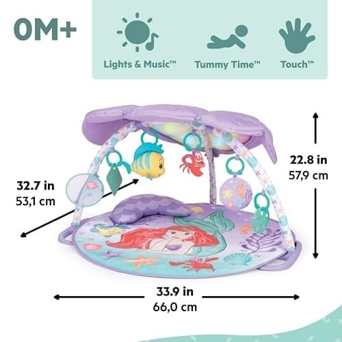 Bright Starts, Küçük Deniz Kızı Twinkle Trove Işıklı Müzikal Bebek Yemek Zamanı Yastıklı Aktivite Merkezi, Yenidoğan ve Üzeri