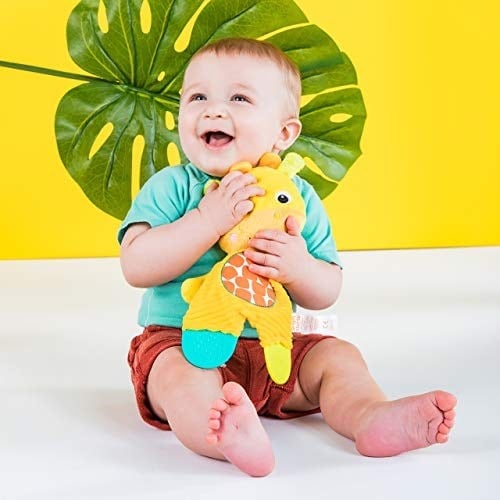 Bright Starts Snuggle & Teethe Yeni Doğanlar için Zürafa Peluş Diş Kaşıyıcı Oyuncak